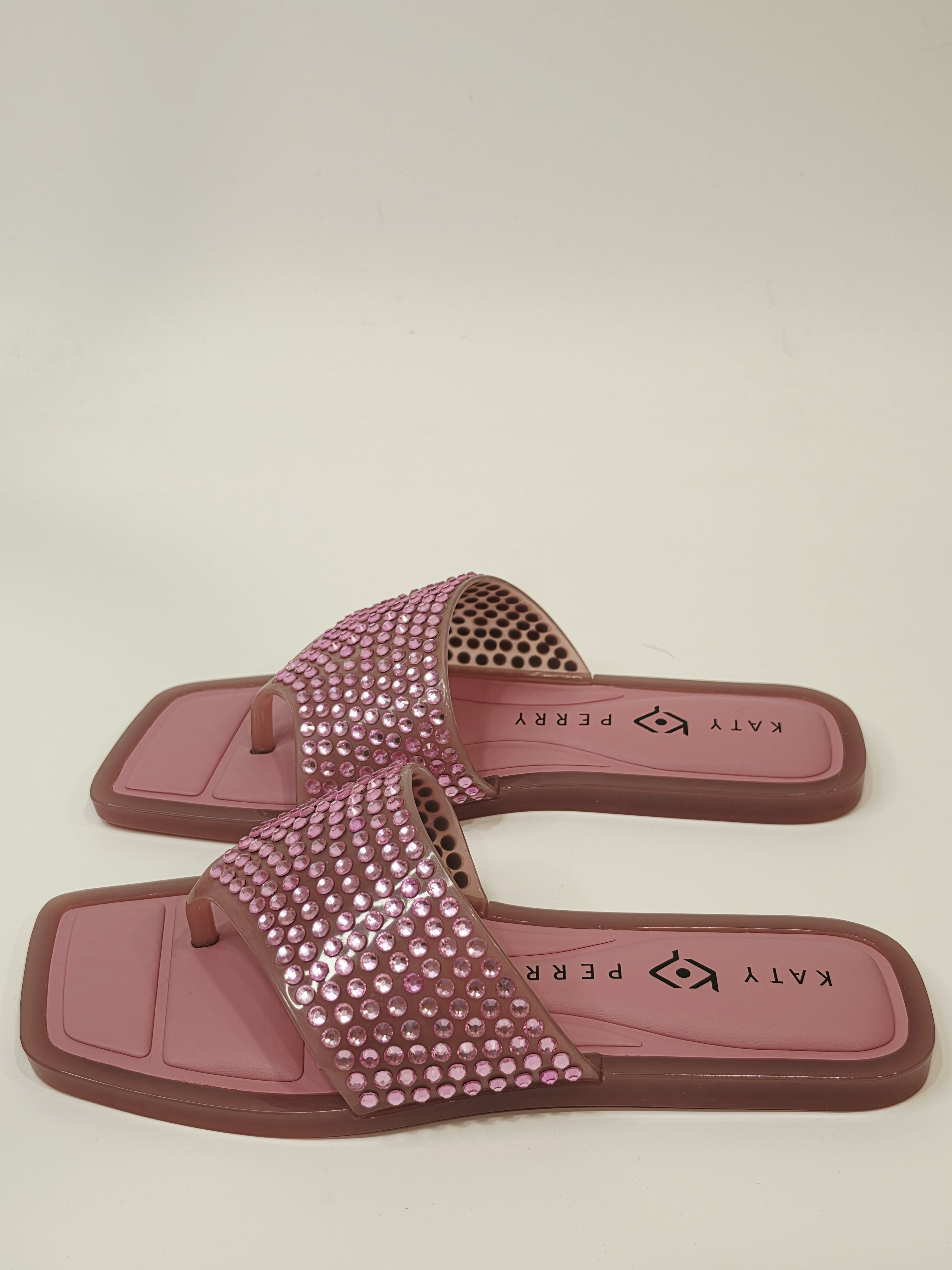 Katy Perry The Geli Slide Thong Rhinestone Slide Sandals In Pink Women's 6m — image 4 of 8